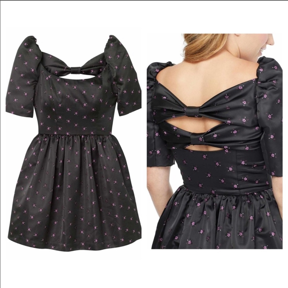 Gal Meets Glam Maude Daisy Satin Jacquard Dress - Picture 2 of 6